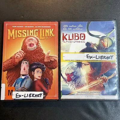 *Ex-Library* Lot Of (2) Laika Films DVDs Missing Link & Kubo And The Two Strings • $5.99