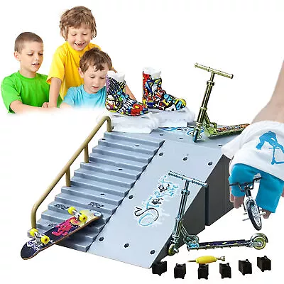 11Pcs Fingerboard Skatepark Set Skate Park Ramp Skateboard Kids Toy Gift • $48.69