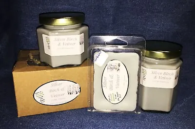 $7.15 • Buy **NEW** Hand Poured Scented Soy Candles Tarts & Votives - Silver Birch & Vetiver