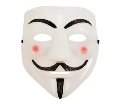 White V For Vendetta Mask Guy Fawkes Anonymous Halloween Fancy Dress Costume • $4.97