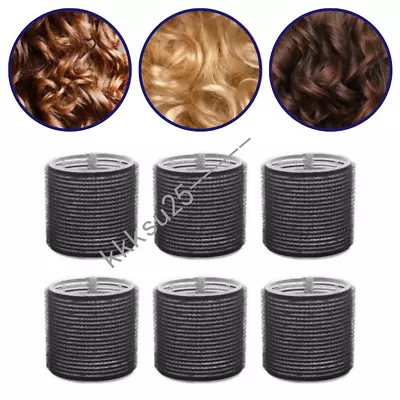 6X Self Grip Hair Rollers Jumbo Extra Large 60mm Bouncy Curl Salon Styling Tools • $12.59