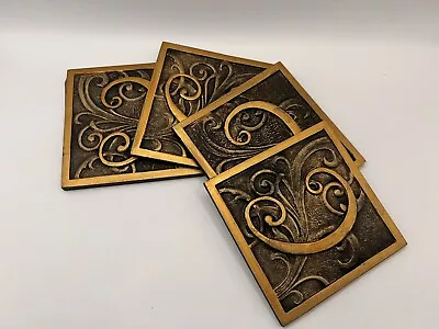 “C” Monogram Coasters Set Of 4 FLAW • $0.01