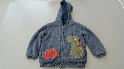 £3.99 • Buy **boys Blue Dinosaur Lined Hoodie**age 3-4 Years**