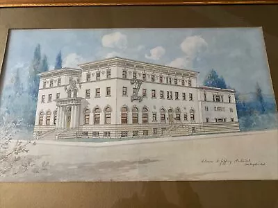 Los Angeles 1900s Masonic Architectural Litho By Elmore R. Jefferey (Architect) • $675