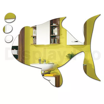 Fish Acrylic Bathroom Mirror Bedroom Home Decor - Shatter Resistant • £7.69