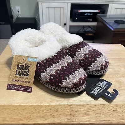 Muk Luks The Original Women's Slippers Size Small 5-6 Purple • $16.95
