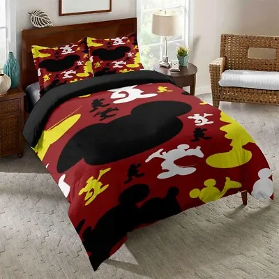 3D Camouflage Mickey Bedding Set Duvet Cover Comforter Cover Pillow Case Kid's • $44.26