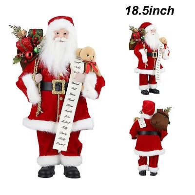 47cm Red Father Christmas Santa Claus Standing Large Figure Ornament Xmas Decor- • £19.99