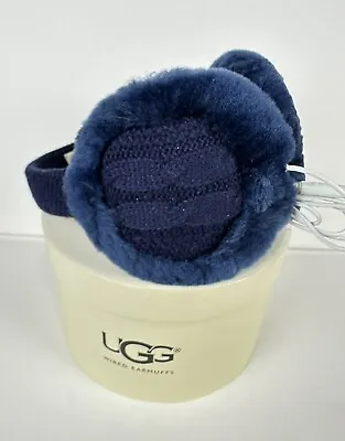 UGG Navy Blue Earmuffs Wired Shearling Warm • £38