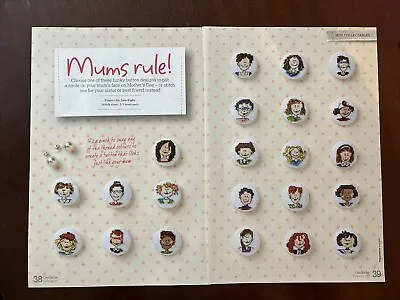 Mum / Lady Faces Cross Stitch Button Charts X 24 **from A Magazine** • £1.60