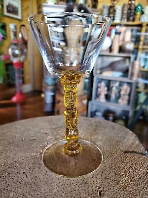 Rare Morgantown Polynesian Amber Tiki Stem Martini Glass Trader Vic's Kahiki  • $149