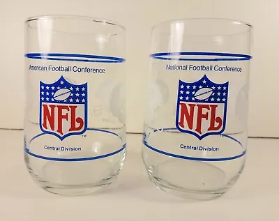 NFL AFC Central Division Glasses Steelers Vikings Bears Bengals Beer Lot Of 2 • $12.97