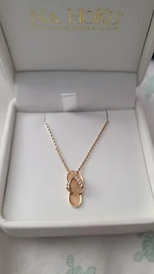 Na Hoku Gold Flip Flop Necklace With Diamonds • $520