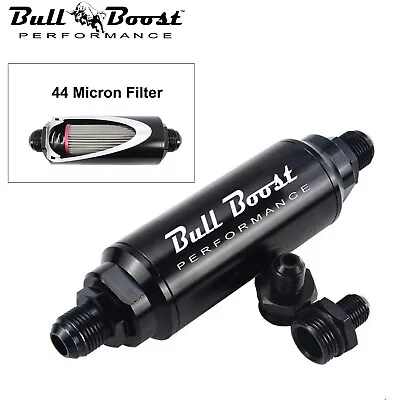 44 Micron Fuel Filter Inline -6AN -8AN -10AN Universal High Flow Turbo Billet • $34.99