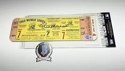 Pirates Bill Mazeroski Autographed 1960 World Series Game 7 Mini Mega Ticket BAS • $249.99