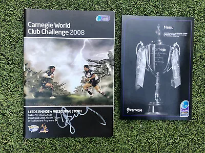 Signed 2008 Melbourne Storm V Leeds WCC Program Craig Bellamy RARE Jersey 2023 • $89.95