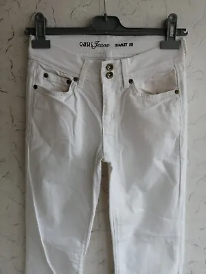 Oasis Jeans Womens White Bootcut Jean Scarlet UK8 W26  L30 . Pre-owned EXCELLENT • £14