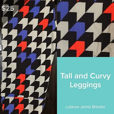 $18 • Buy NWT LulaRoe Tall & Curvy TC Leggings Houndstooth Black Gray **Rare** Unicorn