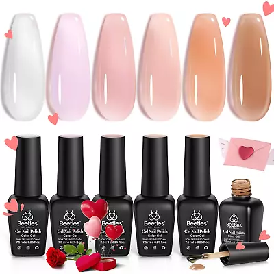 Beetles Gel Polish Nail Set 6 Colors Ultimate Monochrome Collection Milky White • $23.99