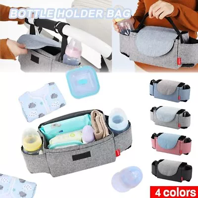 Mummy Bag Buggy Baby Organiser Storage Bottle Holder Stroller Cup Pram Pushchair • $13.99