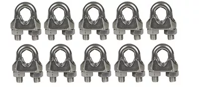 Cable Clamps 1/8” U-Bolts Galvanized Wire Rope Clamps Clips 10 Pack  • $8.95