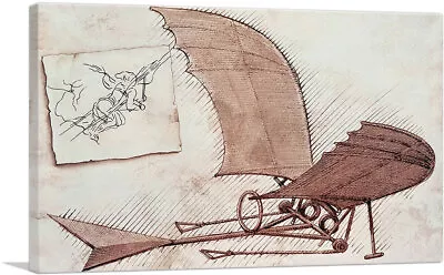 ARTCANVAS Flying Machine Canvas Art Print By Leonardo Da Vinci • $75.64