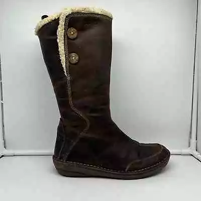 Teva Boots Womens 8 Tonalea Waterproof Winter Booties Brown Leather Sherpa 4327 • $34.99