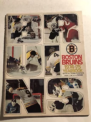 1974 75 BOSTON BRUINS Yearbook John BUCYK Bob ORR Phil ESPOSITO Fold Out Poster • $29.99