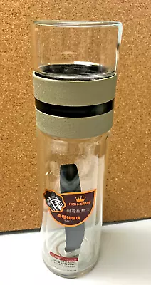 Tea Infuser Bottle - 7oz Glass Tumbler Travel Mug For Loose Leaf Tea Carry Strap • $34