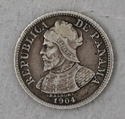 1904 Panama Silver 5 Centesimos Coin Balboa • $52