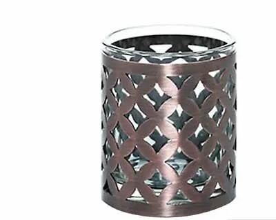 $12 • Buy Yankee Candle Amber Leaves Copper Leaf Tea Light Holder Sleeve Glass - Metal