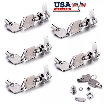 6Pcs/Set 12mm Cylinder Cam Key Locks Tool Box File Cabinet Desk Drawer W/12 Keys • $17.38