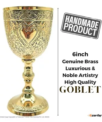 Wine Goblet- Solid Brass- Handmade Medieval Decor- Gothic Chalice  • $31.20