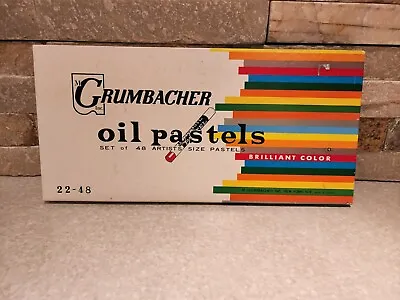 Vintage Grumbacher Soft Oil Pastels Set Of 48 Artist Size 22-48 Brilliant Color • $19.69