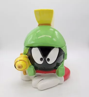 Vintage XL Marvin The Martian Ceramic Cookie Jar Warner Bros. 1998 Excellent  • $197.99