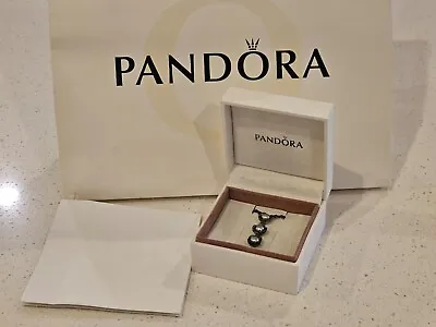 $100 • Buy [New In Box] PANDORA Necklace | Three Wishes Grey Pearl Silver Flower