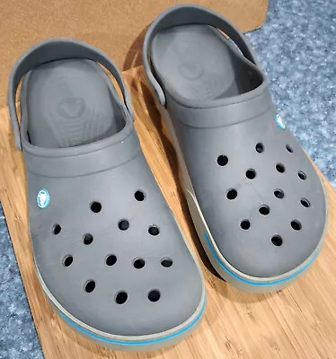 Crocs Crocband II Clogs Unisex - Charcoal/Light Grey MEN US Size 13M + Rivets • $21.95