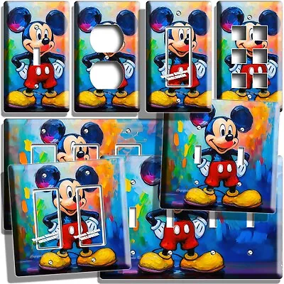Retro Classic Mickey Mouse Oil Painting Style Light Switch Outlet Wall Plate Art • $9.99