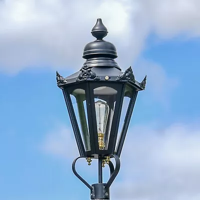 NEW 63cm Tall Black Hexagonal Victorian Lantern Replacement Lamp Post Top • £135