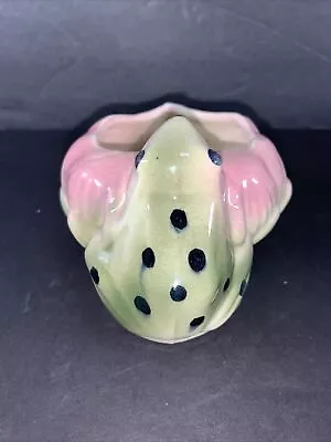 Vintage McCoy 1940's Planter Frog Lily Pad Lotus Flower • $24.99