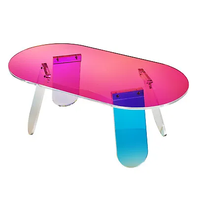 VEVOR Acrylic Coffee Table Iridescent Acrylic End Table 13.8 Inch Height • £135.59