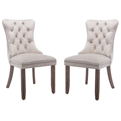 $254.61 • Buy 2x Velvet Dining Chairs Upholstered Tufted Kithcen Chair With Solid Wood Legs St