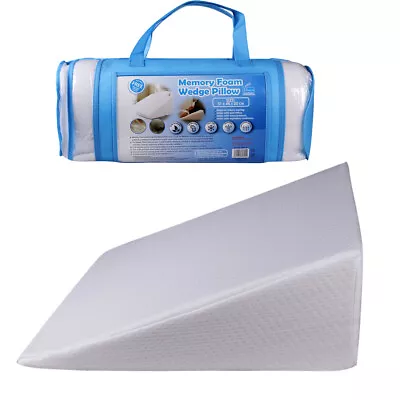 Large Hypoallergenic Wedge Pillow Memory Foam Neck Back Leg Support Acid Reflux • £20.95