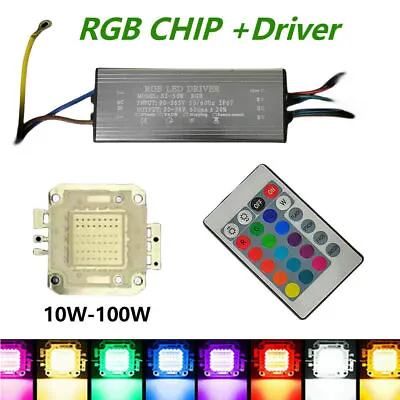 Led Chip Driver RGB  20W 10W 30W 100W 50W Cob Light Lamp 24 Keys Remote Control • $29.19