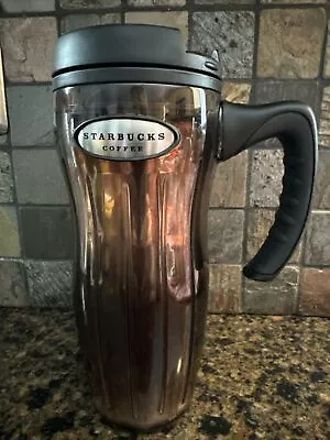 Vintage Starbucks Barista Travel Coffee Mug W/ Lid Handle Tumbler 16 Oz 2002 • $7.99