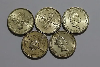 🧭 🇬🇧 Uk Gb 5 Commemorative 2 Pounds Coins B52 #20-16 Cg50 • $25.35