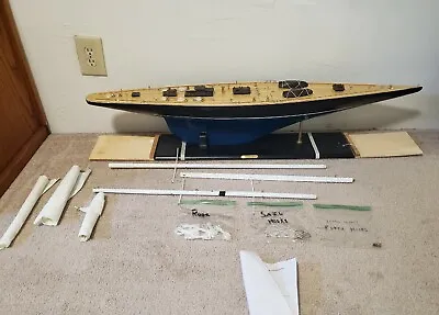 $70 • Buy Endeavour America's Cup Yacht J Class Boat Wooden Model 43  Sailboat