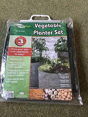 GARDEN STYLE Vegetable Planter Set Includes 3 Planters • £3
