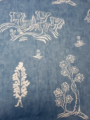 £20 • Buy ANDREW MARTIN Kit Kemp Friendly Folk Blue Linen 139cmW (full Width) X 139cmL