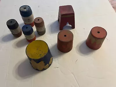 Vintage Schoenhut Humpty Dumpty Circus Barrels And Stands - 8 Pieces • $40